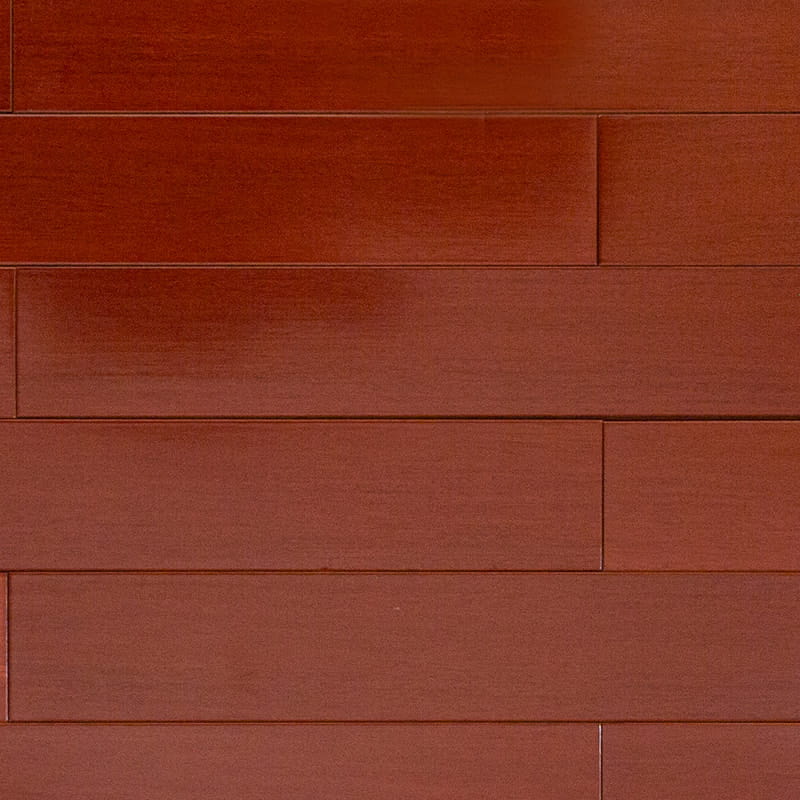 Podłoga z litego drewna Padauk w kolorze czerwono-brązowym, matowym